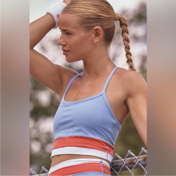 Beyond Yoga Tops - Beyond Yoga Spacedye Horizon Colorblock High Cropped Tank L Periwinkle Cloud. S6